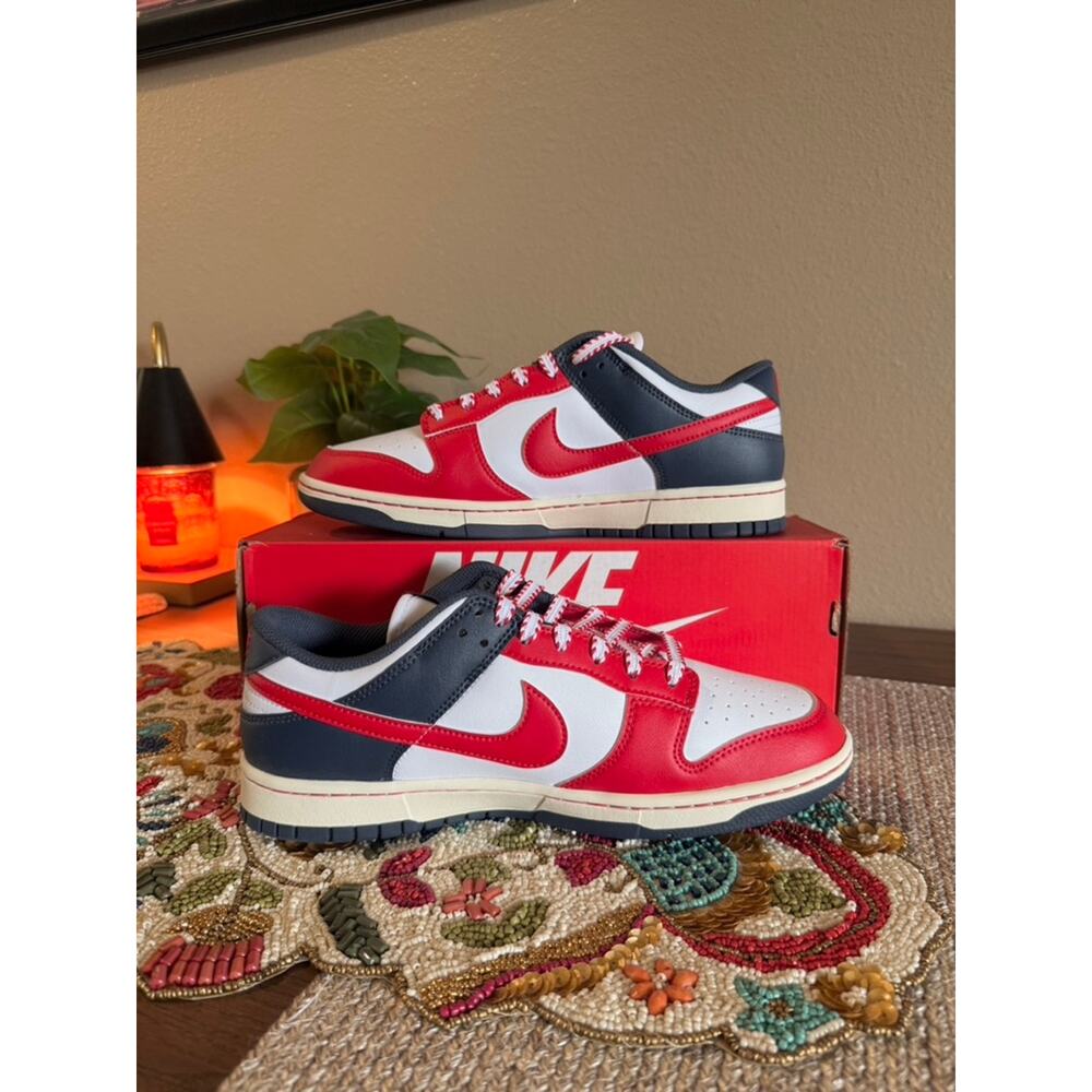 Nike Dunk Low Boston Red Sox White University Red Thunder Navy Blue IM2222 100 - Picture 2 of 9